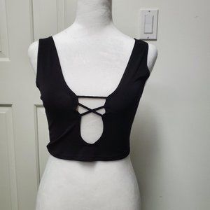 Black revealing crop top